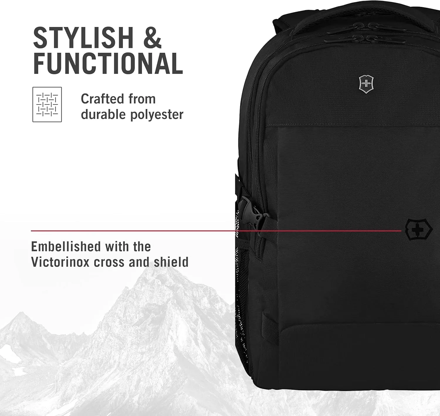 Victorinox VX Sport EVO Daypack - Modern Backpack to Carry Travel Accessories - Includes Airflow Channels & Adjustable Straps - 32 Liters, Black