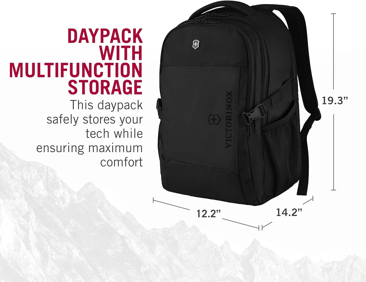 Victorinox VX Sport EVO Daypack - Modern Backpack to Carry Travel Accessories - Includes Airflow Channels & Adjustable Straps - 32 Liters, Black