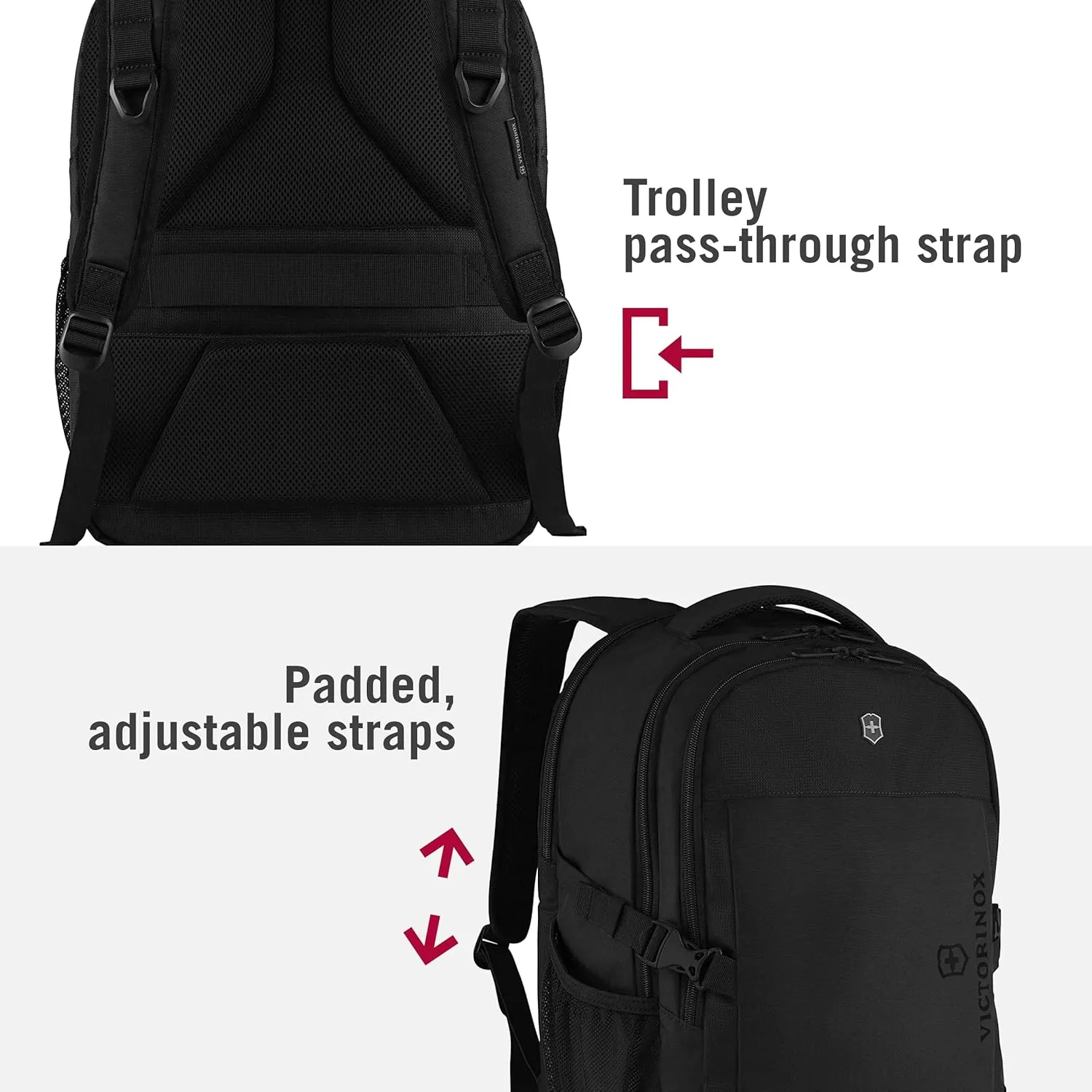 Victorinox VX Sport EVO Daypack - Modern Backpack to Carry Travel Accessories - Includes Airflow Channels & Adjustable Straps - 32 Liters, Black