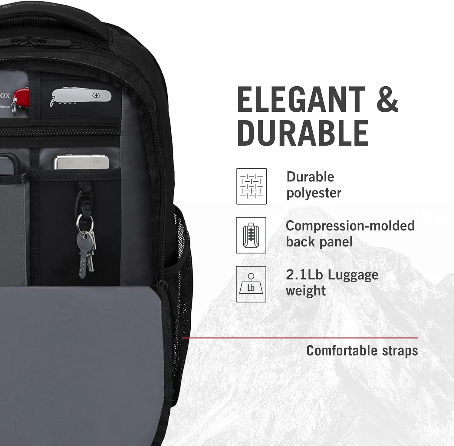 Victorinox VX Sport EVO Daypack - Modern Backpack to Carry Travel Accessories - Includes Airflow Channels & Adjustable Straps - 32 Liters, Black