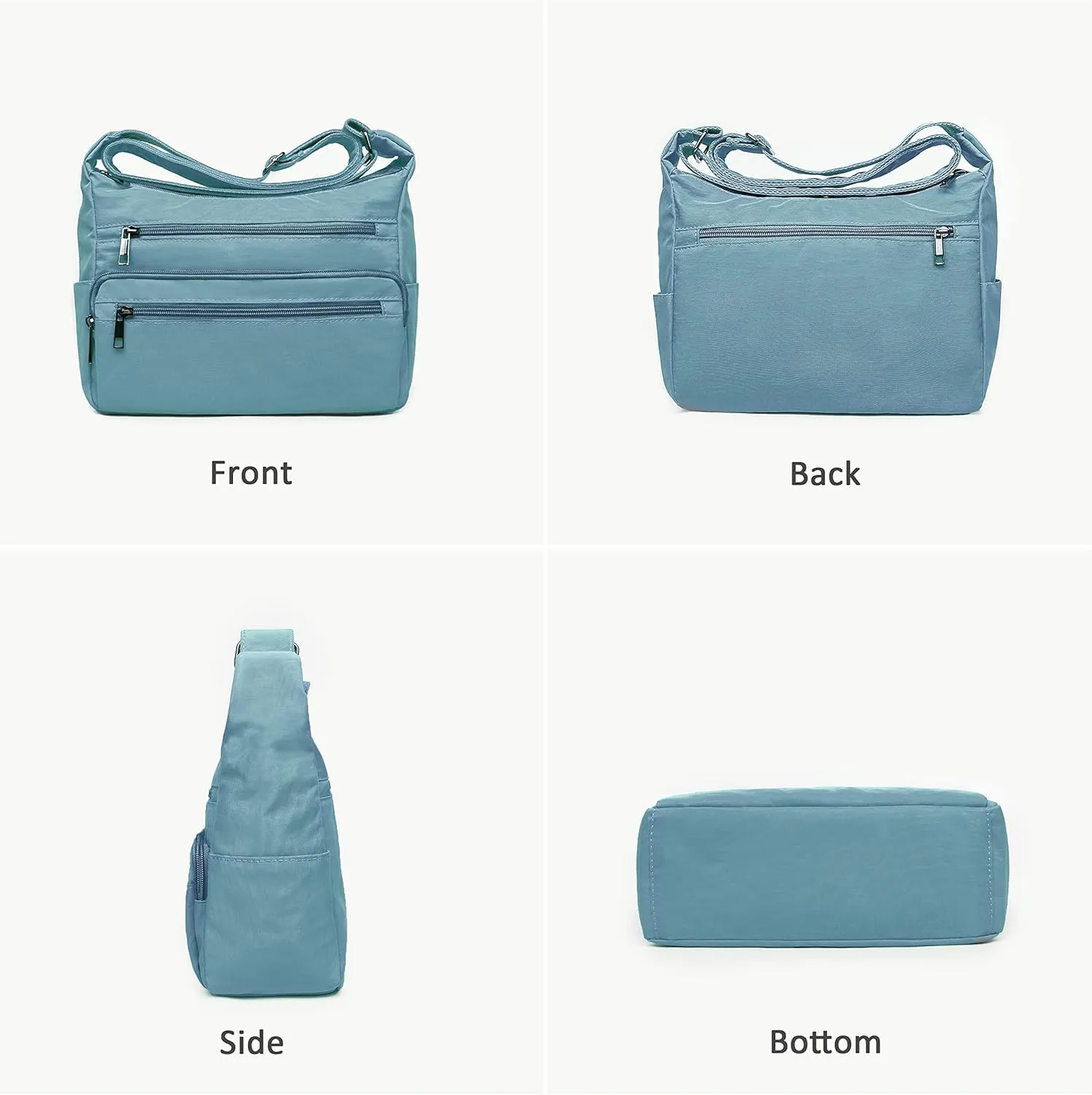 VOLGANIK ROCK RFID Purses for Women Fabric Nylon Multi Pocket Crossbody Bag Ladies Travel Handbag