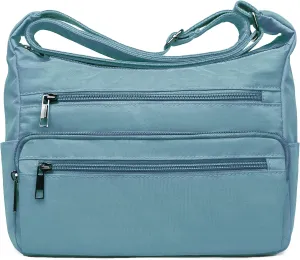 VOLGANIK ROCK RFID Purses for Women Fabric Nylon Multi Pocket Crossbody Bag Ladies Travel Handbag