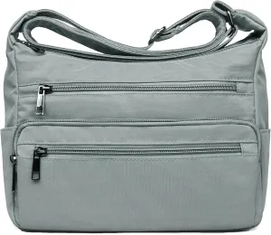 VOLGANIK ROCK RFID Purses for Women Fabric Nylon Multi Pocket Crossbody Bag Ladies Travel Handbag