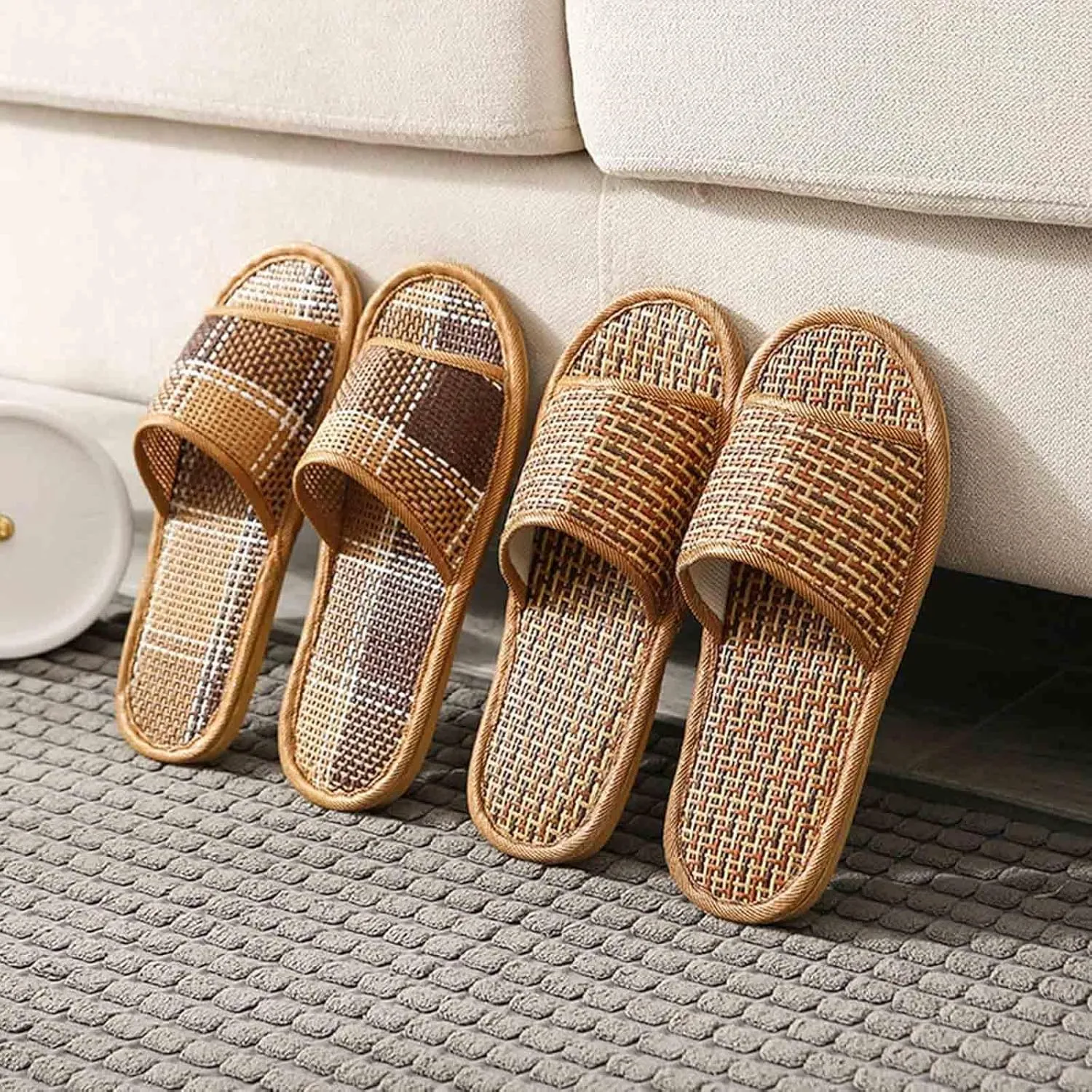 Volital Sandals for Women, 2025 New Summer Sandals Rattan Slippers, Lightweight Comfortable for Walking Travel