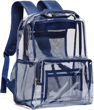 Vorspack Clear Backpack - Heavy Duty PVC Transparent See Through Backpack for College & Workplace