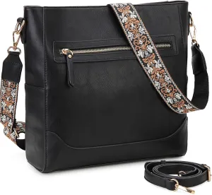 VX VONXURY Crossbody Bag for Women, Trendy Vegan Leather Shoulder Bag, Designer Bucket Bag with 2PCS Adjustable Straps