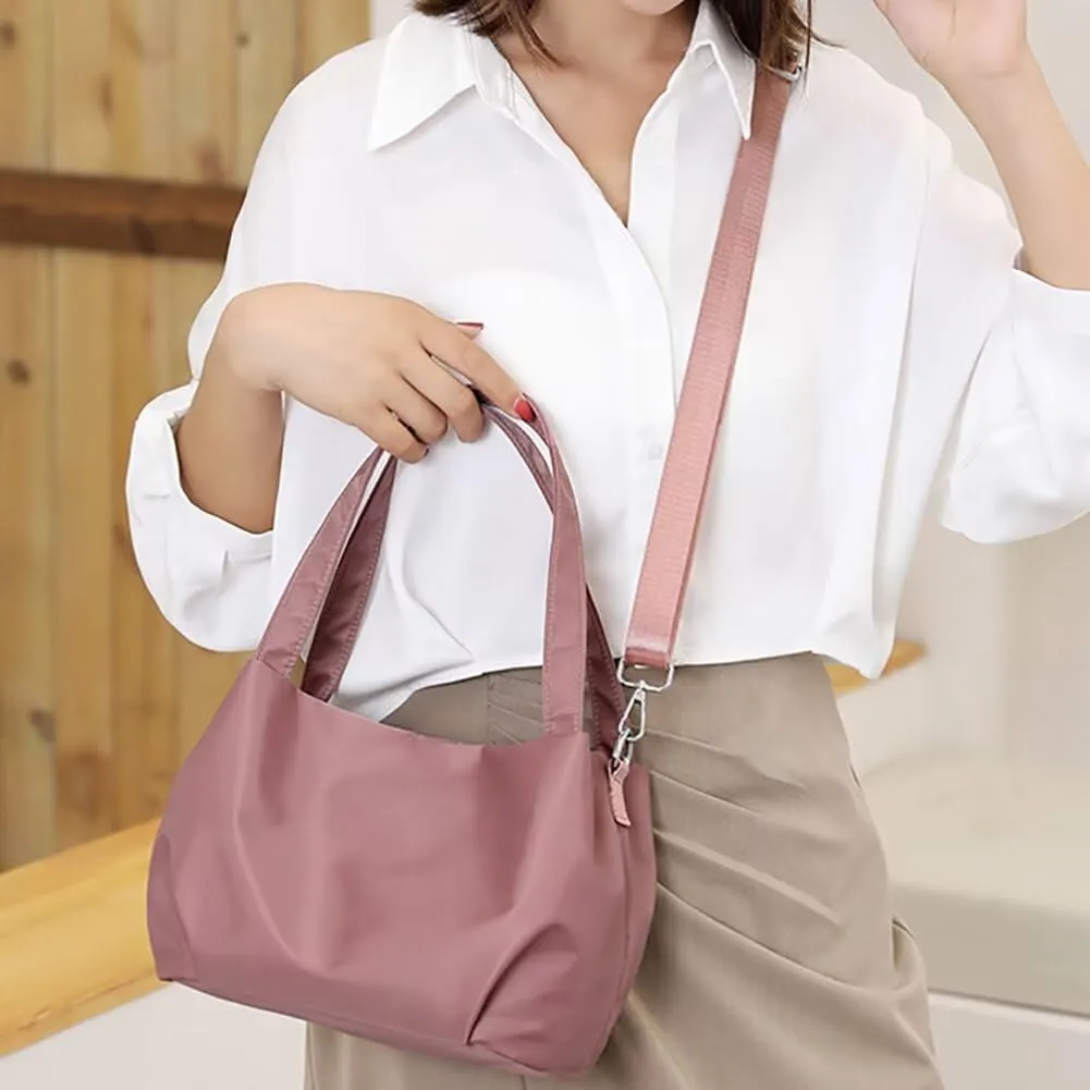 Waterproof Nylon Tote Bag for Women Small Top Handle Satchel Purse Lightweight Shoulder Handbag Casual Crossbody Purse