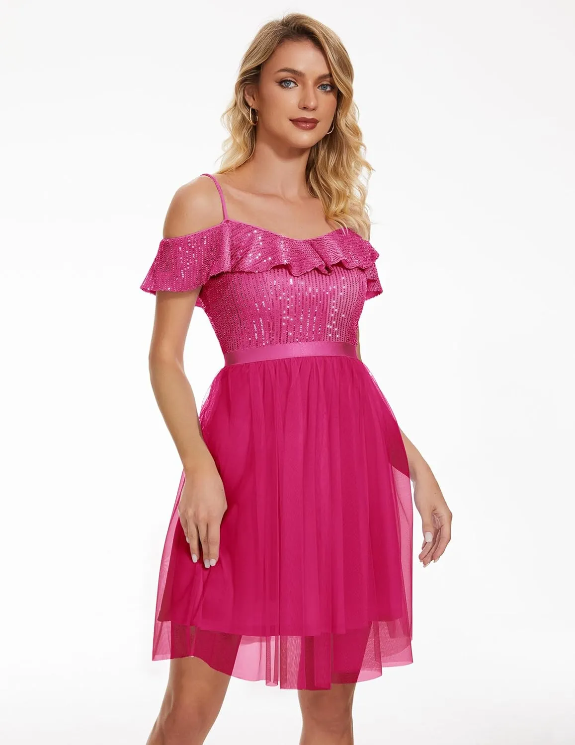 Wedtrend Women's Sequin Dress Sparkly Homecoming Dress Semi Formal Dress Glitter Short Cocktail Dresses