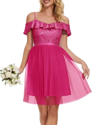 Wedtrend Women's Sequin Dress Sparkly Homecoming Dress Semi Formal Dress Glitter Short Cocktail Dresses