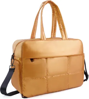 Weekender Fluffy Bag Quilted Nylon Puffer Tote Bag Personal Item Bag for Airlines Overnight Bag Gym Bag