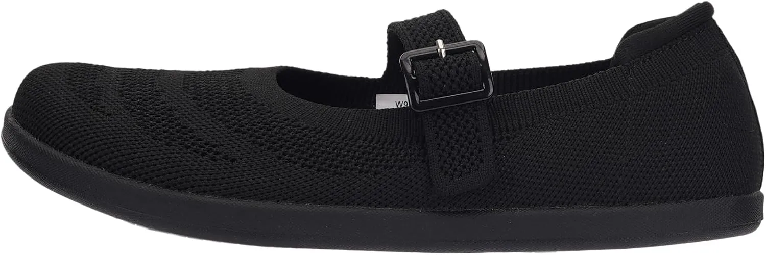 WHITIN Women's Barefoot Mary Jane Flats   Wide Toe Box   Zero Drop Sole   Adjustable Straps