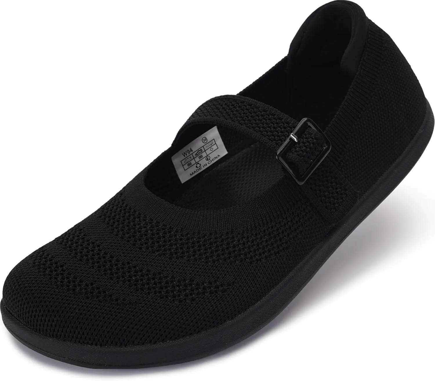 WHITIN Women's Barefoot Mary Jane Flats   Wide Toe Box   Zero Drop Sole   Adjustable Straps