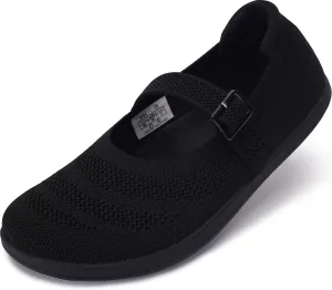 WHITIN Women's Barefoot Mary Jane Flats   Wide Toe Box   Zero Drop Sole   Adjustable Straps