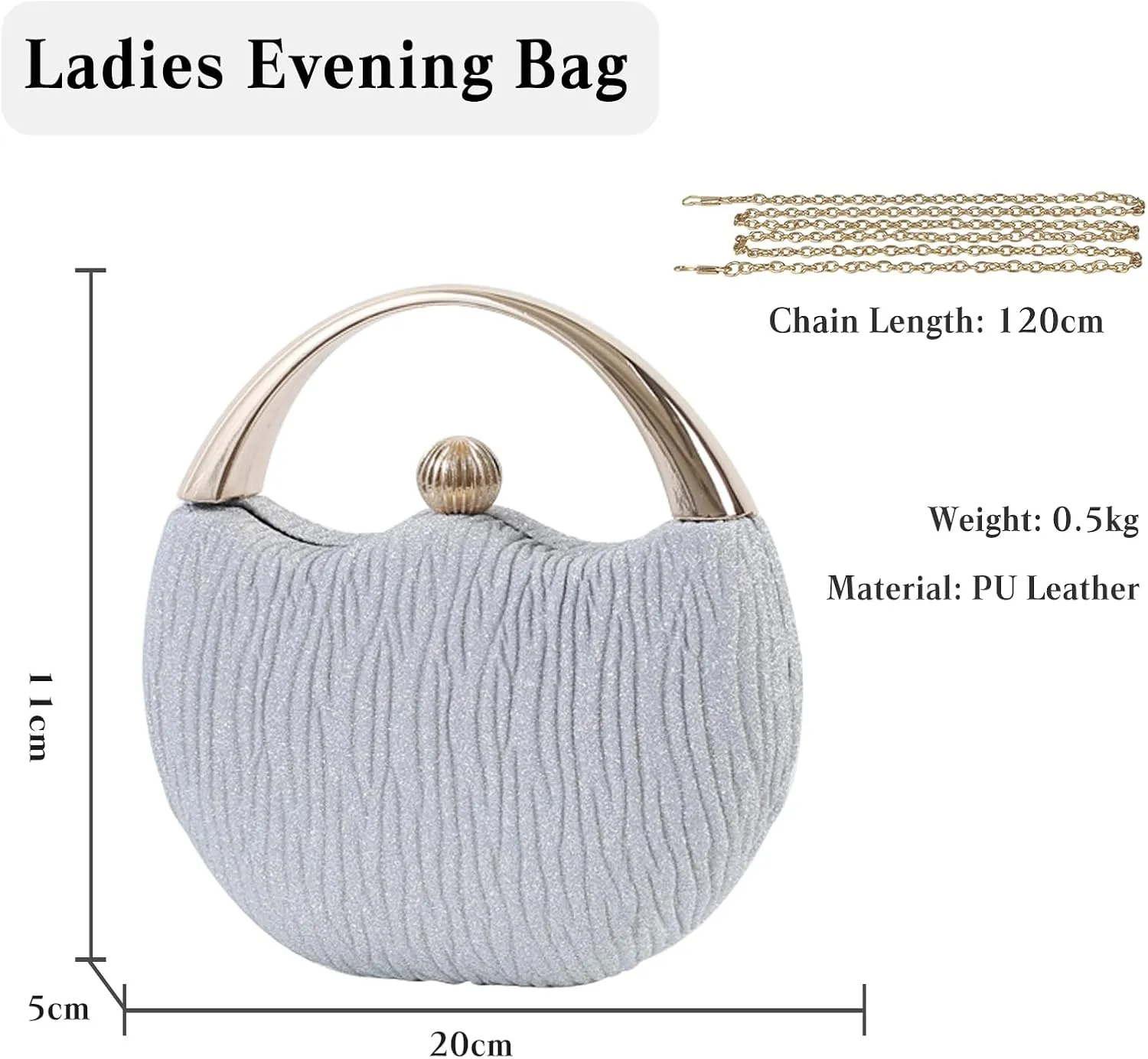 Women Evening Bag Glitter Clutch Bag Bridal Wedding Purse Sparkly Handbag