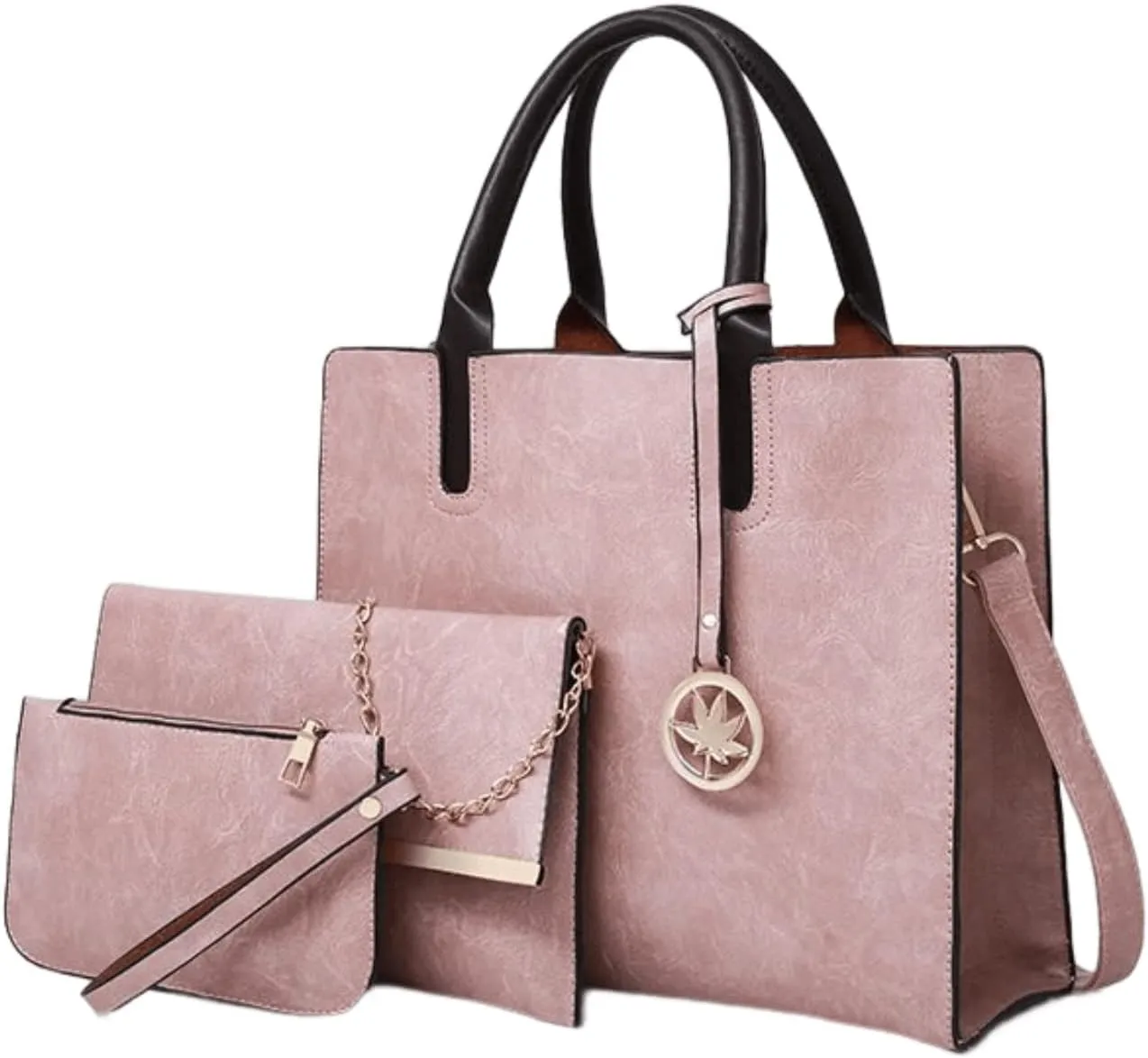 Women Fashion Handbags Wallet Tote Bag 3pcs Shoulder Bag Top Handle Satchel Purse Set