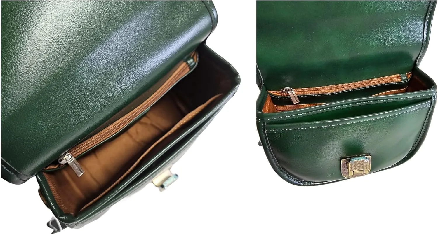 Women Genuine Cow Leather Mini Small Crossbody Shoulder Bag with 2 Detachable Adjustable Straps