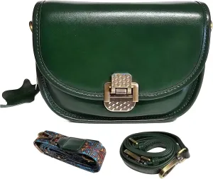 Women Genuine Cow Leather Mini Small Crossbody Shoulder Bag with 2 Detachable Adjustable Straps