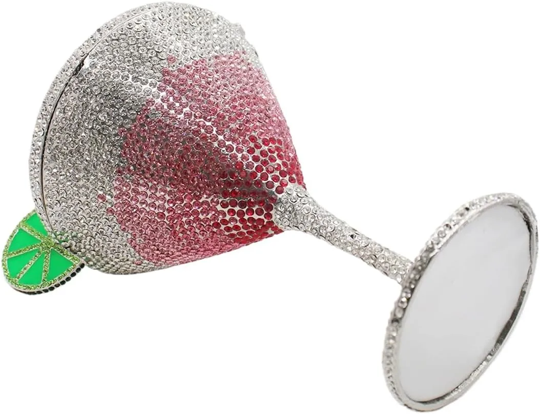 Women Goblet Rhinestone Evening Bag Cocktail Cup Diamond Clutch Funny Crystal Prom Handbag Wedding Purse for Party