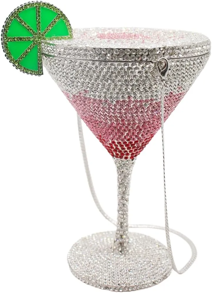 Women Goblet Rhinestone Evening Bag Cocktail Cup Diamond Clutch Funny Crystal Prom Handbag Wedding Purse for Party