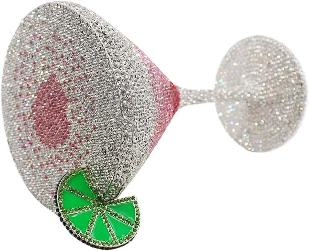 Women Goblet Rhinestone Evening Bag Cocktail Cup Diamond Clutch Funny Crystal Prom Handbag Wedding Purse for Party