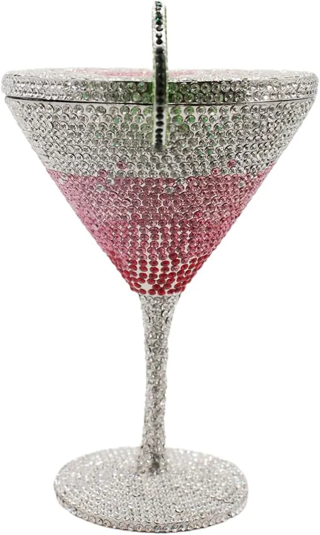 Women Goblet Rhinestone Evening Bag Cocktail Cup Diamond Clutch Funny Crystal Prom Handbag Wedding Purse for Party