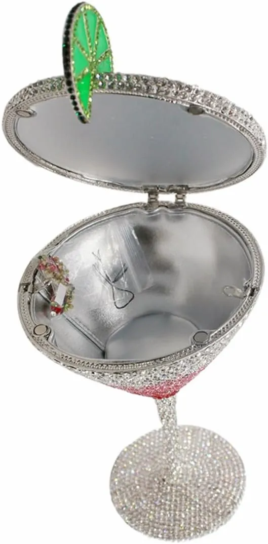 Women Goblet Rhinestone Evening Bag Cocktail Cup Diamond Clutch Funny Crystal Prom Handbag Wedding Purse for Party