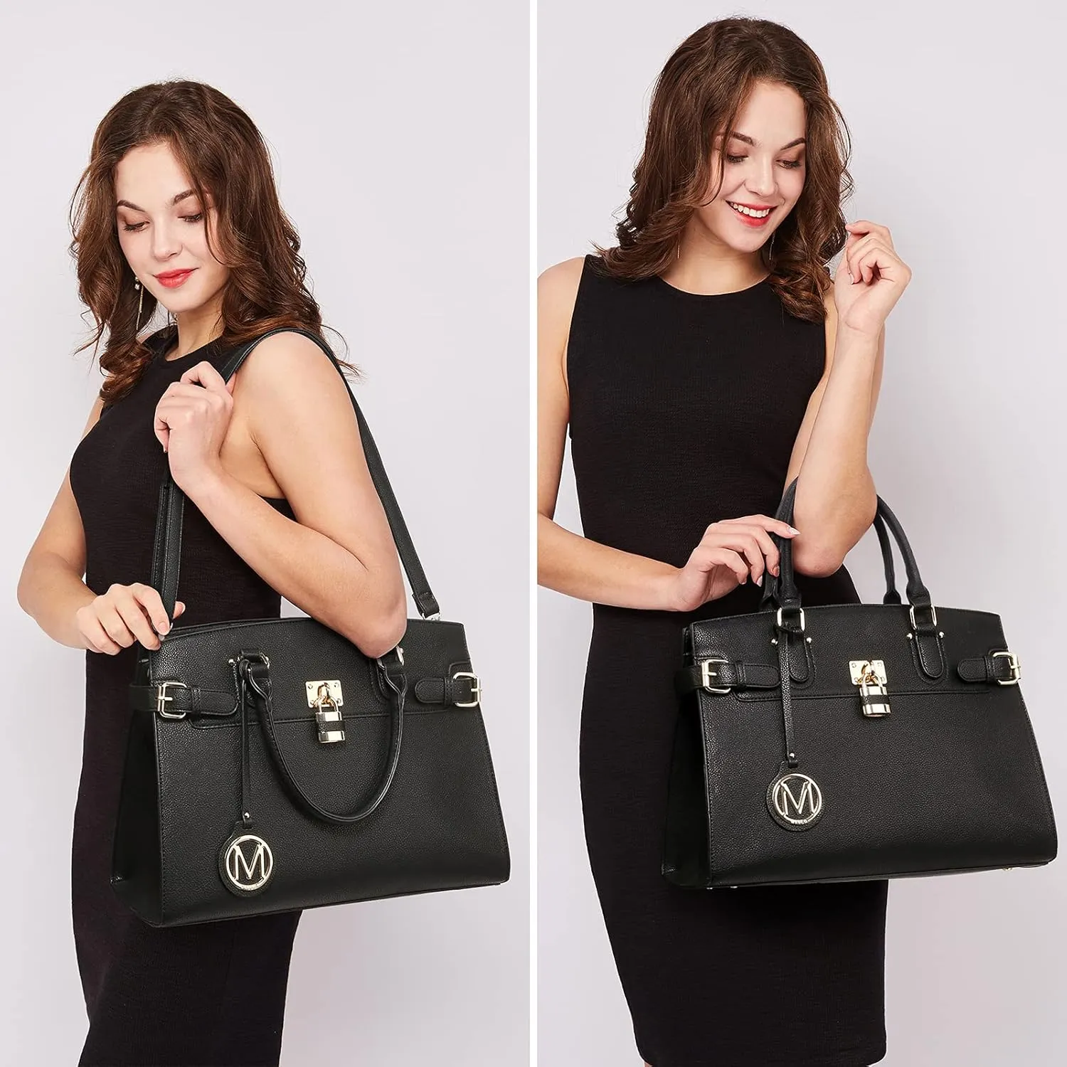 Women Handbags and Purses Fashion Satchel Tote Work Bags Top Handle Shoulder Purses with Matching Wristlet