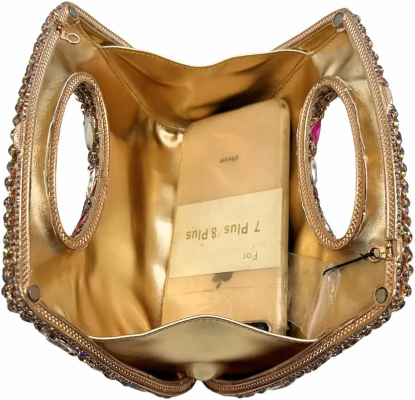 Women Luxury Diamond Rhinestone Evening Bag Gem Clutch Purse Crystal Prom Handbag Wedding Purse for Party
