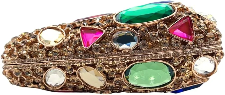 Women Luxury Diamond Rhinestone Evening Bag Gem Clutch Purse Crystal Prom Handbag Wedding Purse for Party