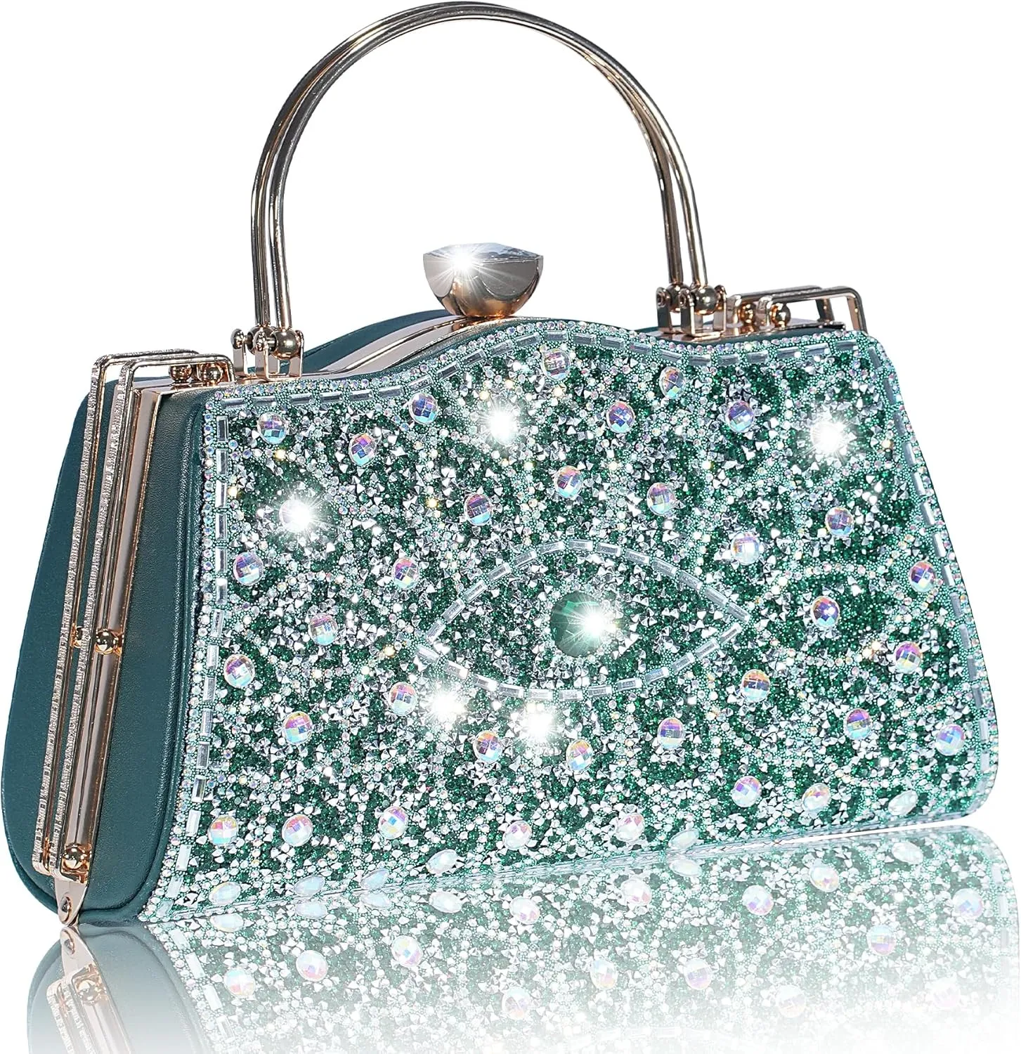 Women Rhinestone Evening Clutch Purses Diamond Handbag Weddings Formal Bag Party Sparkly Crystal Purse