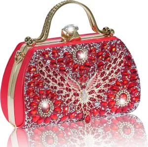 Women Rhinestone Evening Clutch Purses Diamond Handbag Weddings Formal Bag Party Sparkly Crystal Purse