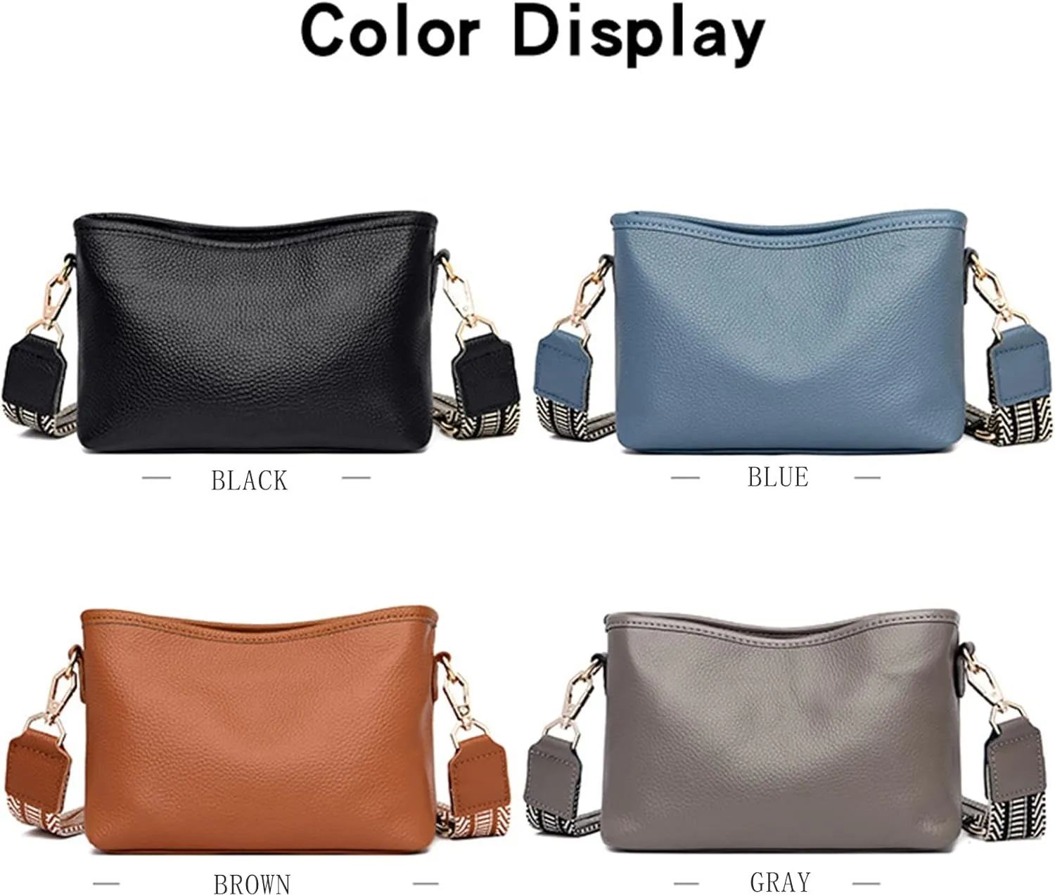 Women Shoulder Bag with Wide Strap Crossbody Purse