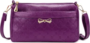 Women Small Handbags Square Leather Crossbody Bags Multi Pocket Shoulder Bag Ladies Elegant Change Purse