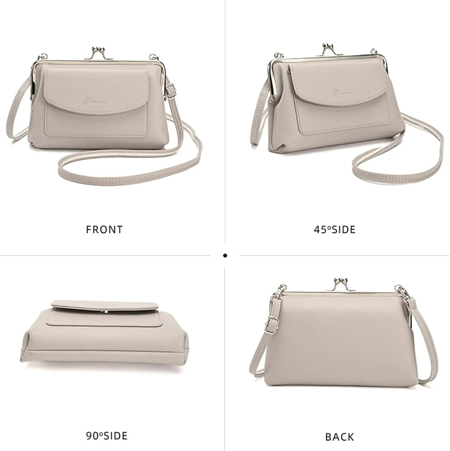 Women Small Shoulder Crossbody Bag Kiss Lock Fashion Designer Phone Purse