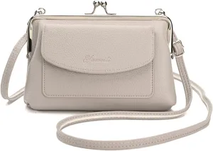 Women Small Shoulder Crossbody Bag Kiss Lock Fashion Designer Phone Purse