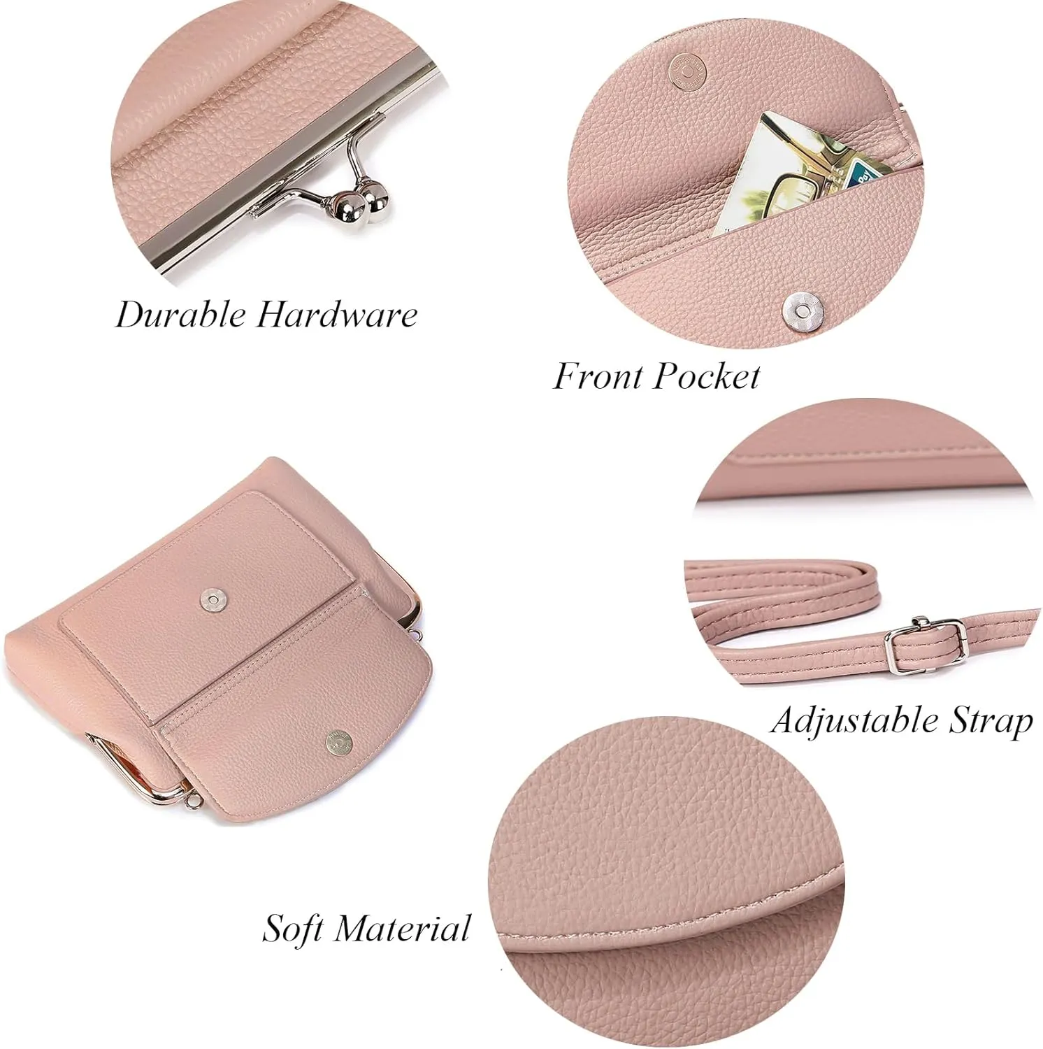Women Small Shoulder Crossbody Bag Kiss Lock Fashion Designer Phone Purse