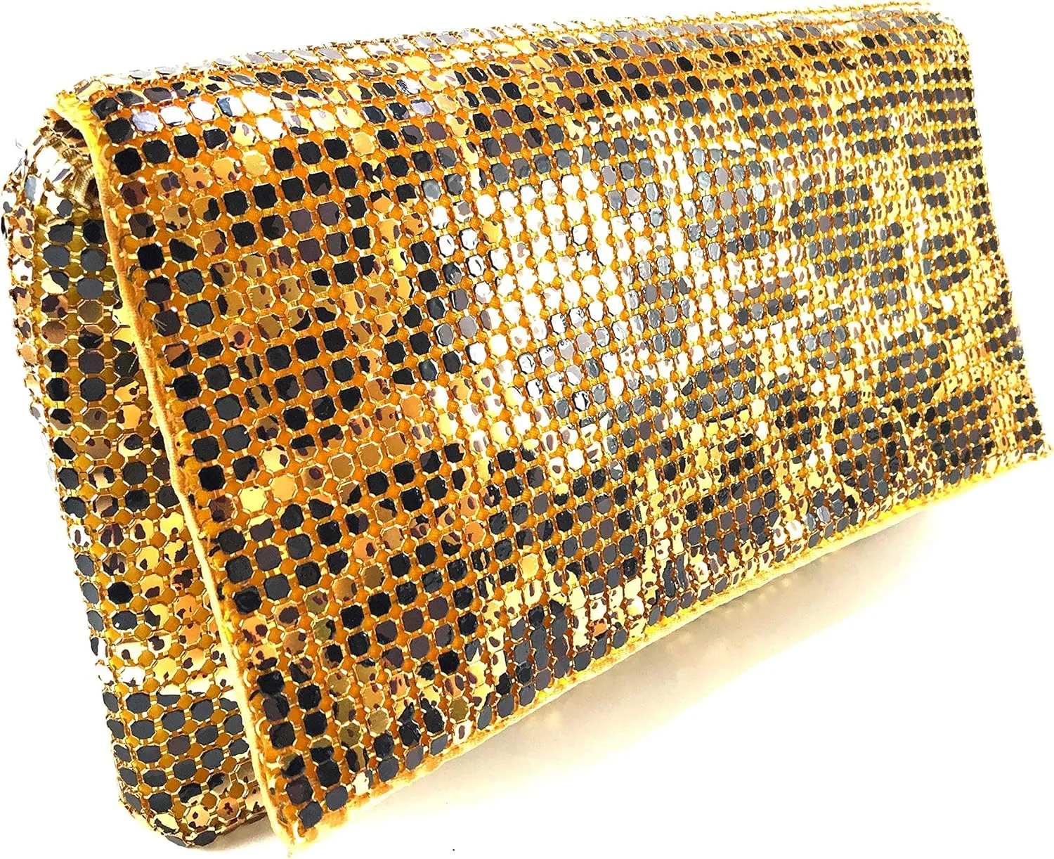 Women Vintage Evening Clutch Metal Mesh soft purse with Short Shoulder Strap for Parties, Weddings, Events
