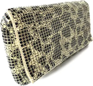 Women Vintage Evening Clutch Metal Mesh soft purse with Short Shoulder Strap for Parties, Weddings, Events