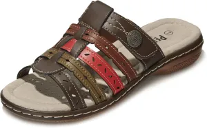 Women's Comfortable Low Wedge Slide Sandals – Dressy Slip-On with Soft Leather, Arch Support, Adjustable Straps & Memory Foam (Orthopedic Friendly)