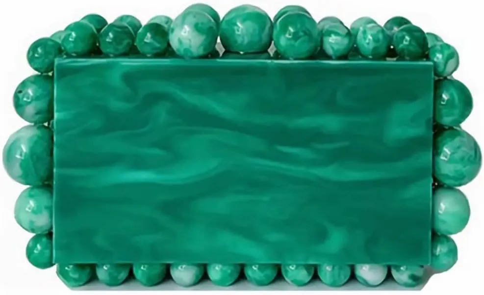 Women's Evening Bag Sparkly Pearl Clutch Purse Acrylic Crossbody Bag for Women