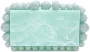 Women's Evening Bag Sparkly Pearl Clutch Purse Acrylic Crossbody Bag for Women