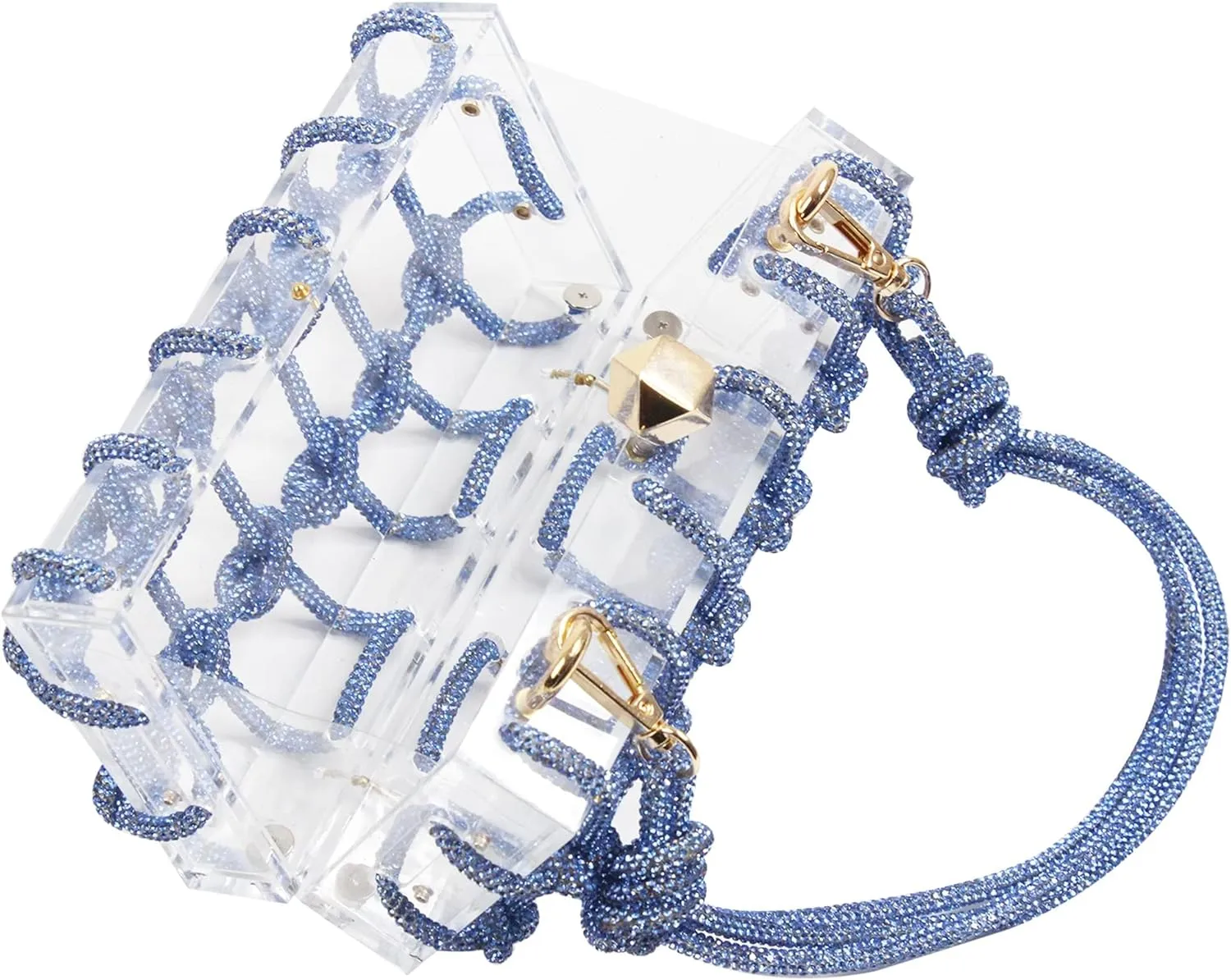 Women's Evening Bag Sparkly Rhinestone Clutch Purse Bling Acrylic Crossbody Bag for Women