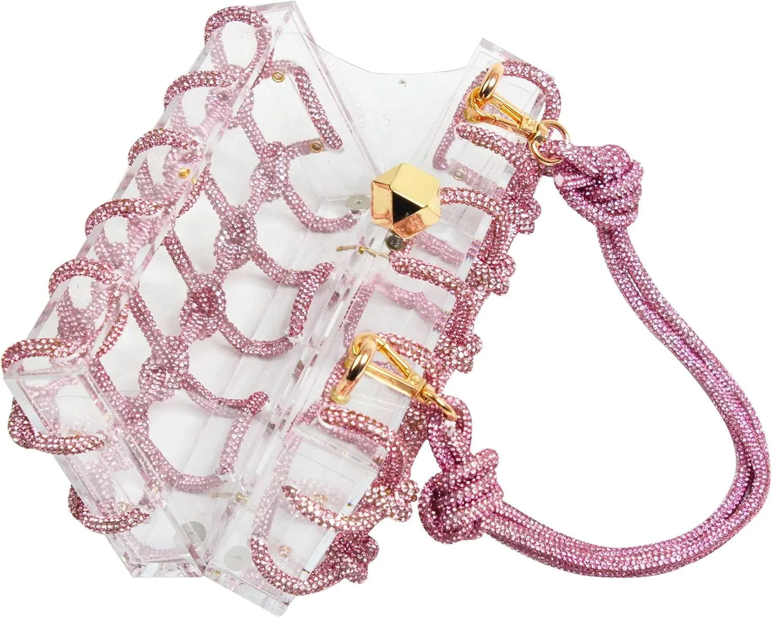 Women's Evening Bag Sparkly Rhinestone Clutch Purse Bling Acrylic Crossbody Bag for Women