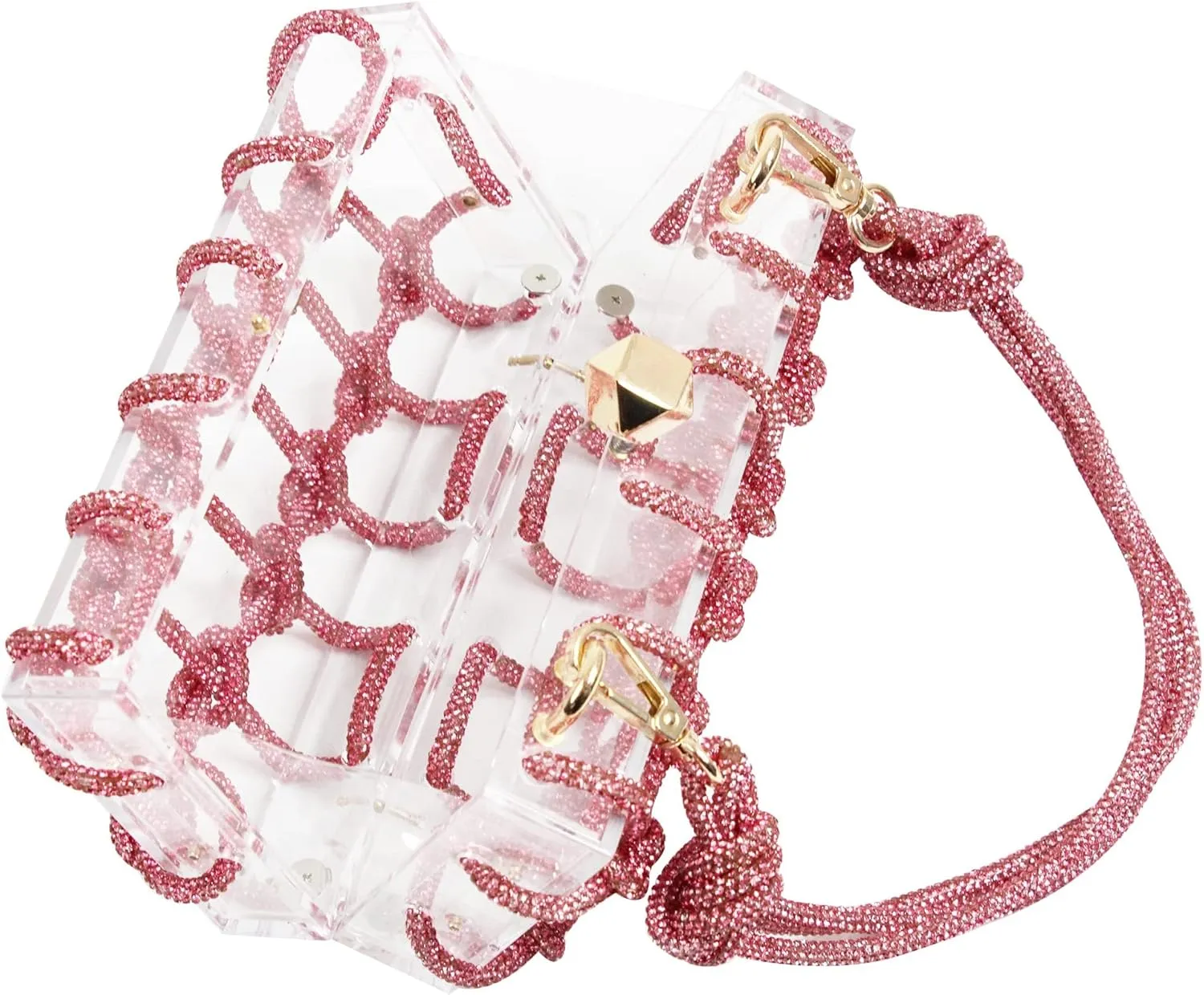 Women's Evening Bag Sparkly Rhinestone Clutch Purse Bling Acrylic Crossbody Bag for Women