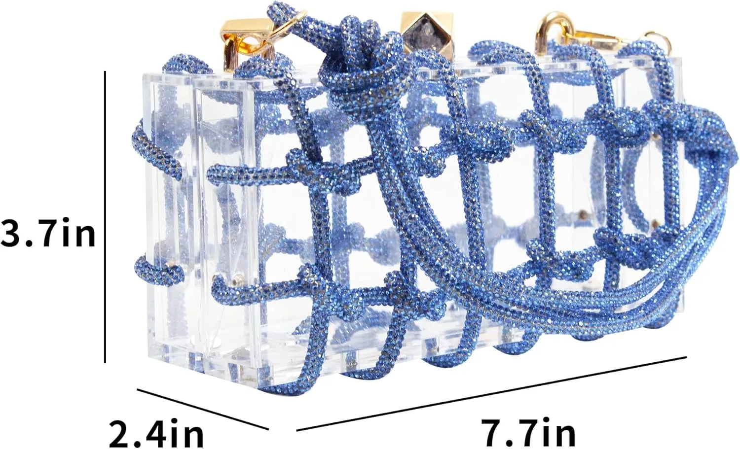 Women's Evening Bag Sparkly Rhinestone Clutch Purse Bling Acrylic Crossbody Bag for Women