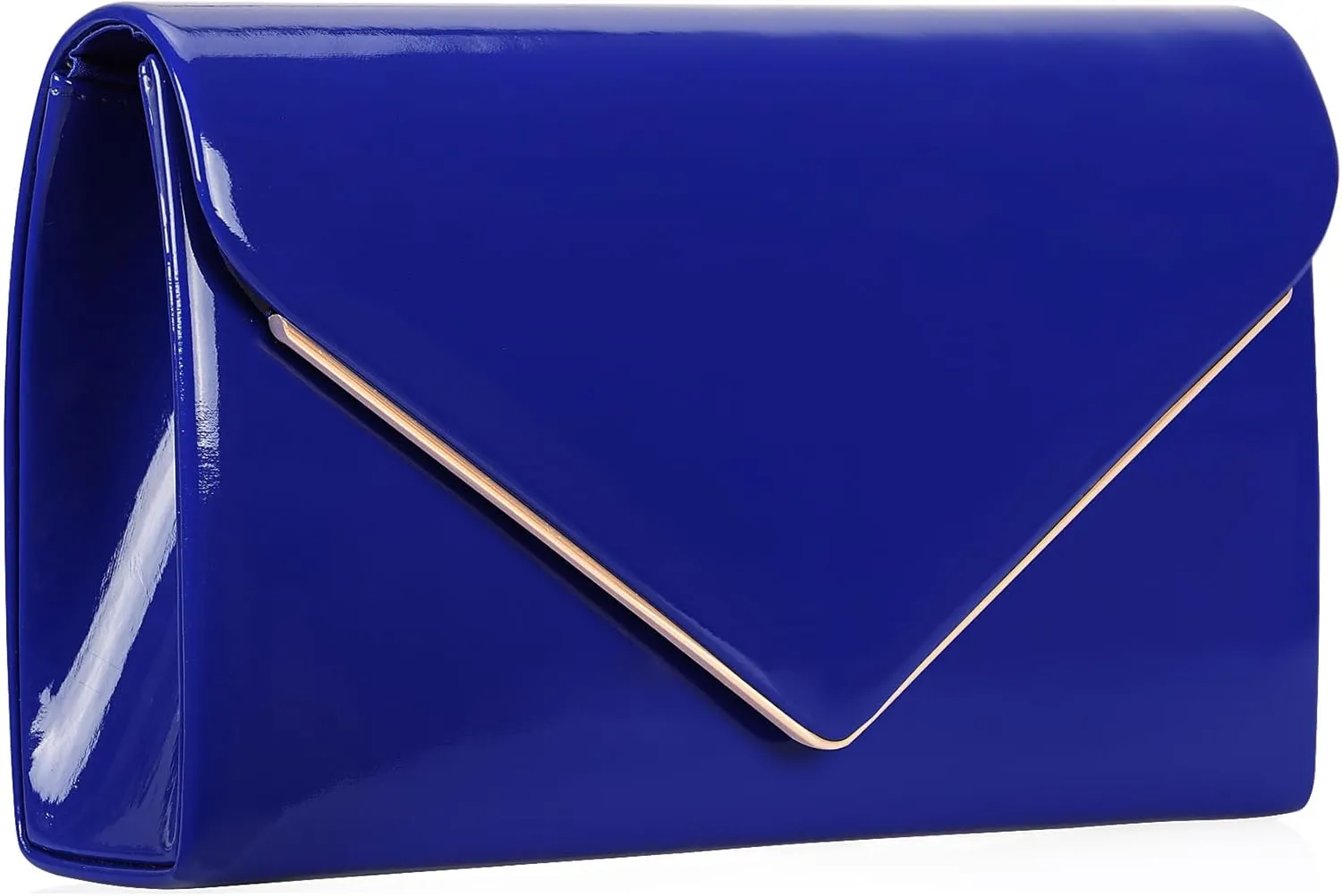 Women's Evening Clutch Bags for Formal Cocktail Prom Wedding Party Patent Leather Dressy Foldover Purse