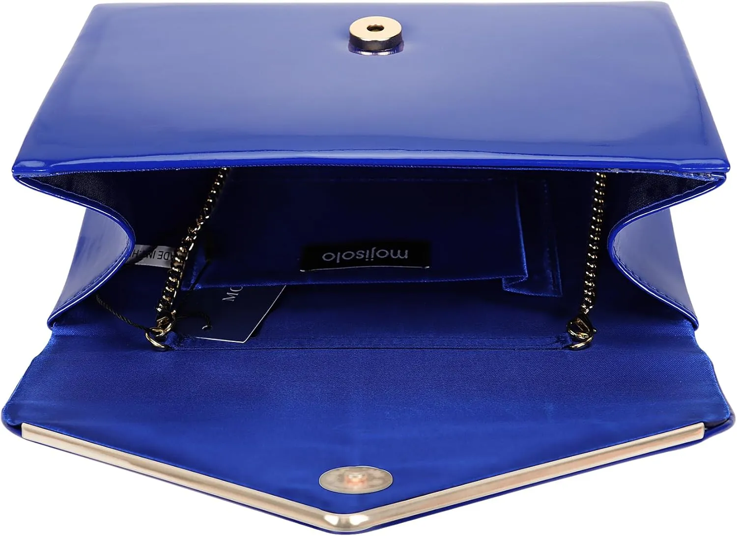 Women's Evening Clutch Bags for Formal Cocktail Prom Wedding Party Patent Leather Dressy Foldover Purse