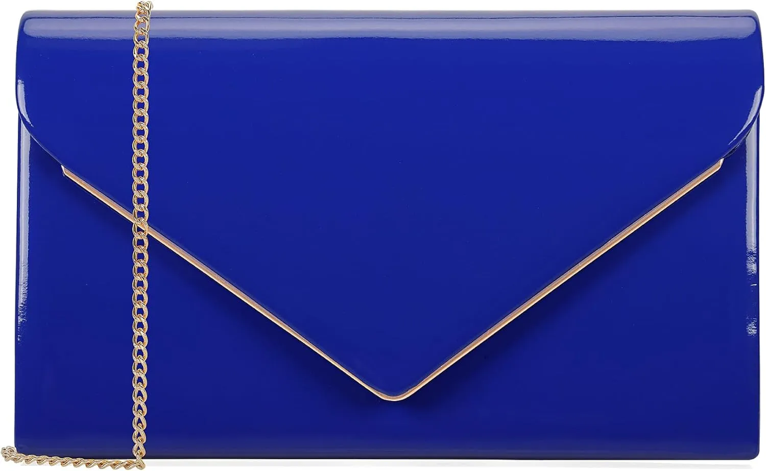 Women's Evening Clutch Bags for Formal Cocktail Prom Wedding Party Patent Leather Dressy Foldover Purse