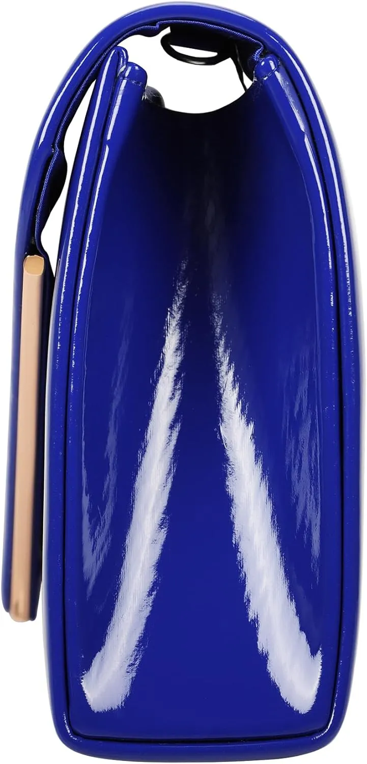 Women's Evening Clutch Bags for Formal Cocktail Prom Wedding Party Patent Leather Dressy Foldover Purse