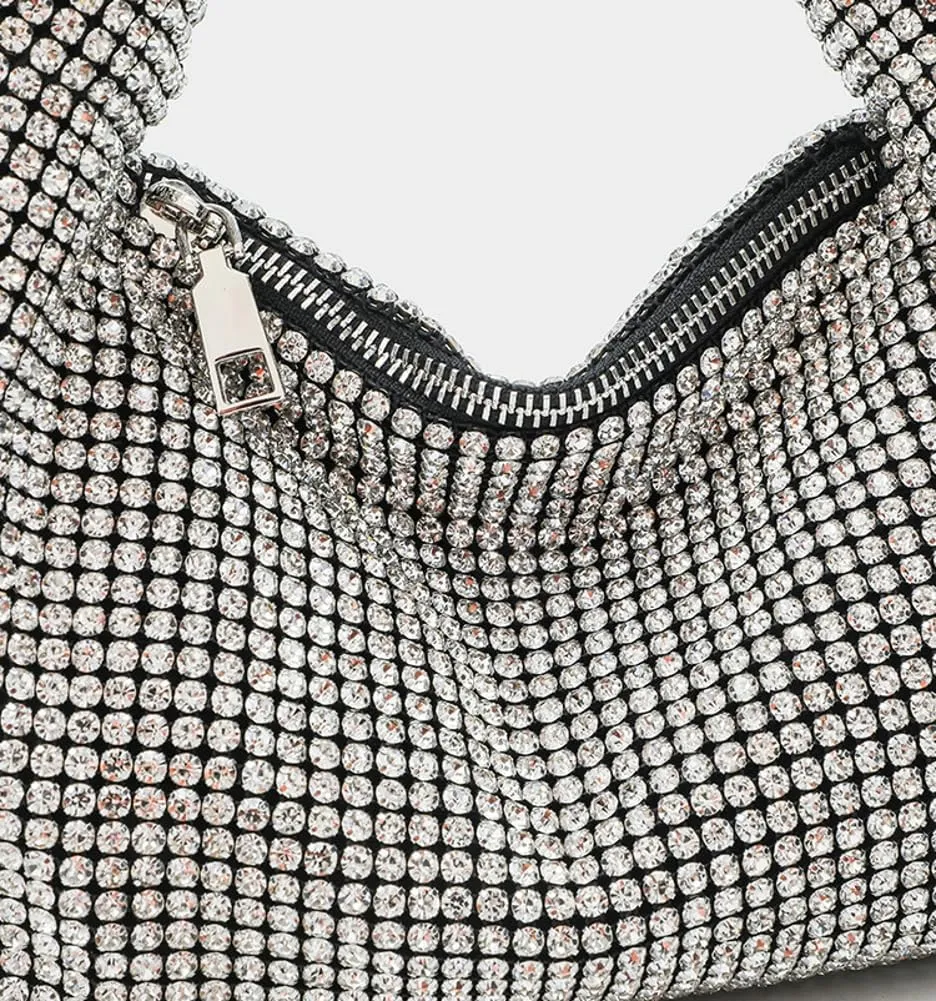 Women's Full Rhinestones Evening Clutch Purses Sparkling Bow Diamond Evening Bag Crossbody Shoulder Handbag Wedding Party